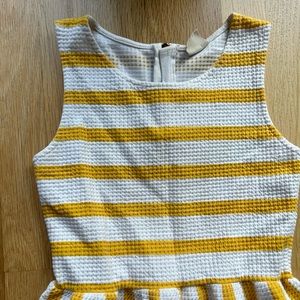 Zara girls size 11/12 yellow white striped dress